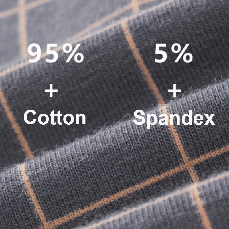 Cotton Men Boxer Retro Plaid Pants 