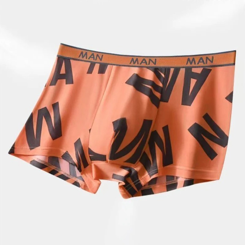 4pcs Boxer Shorts Men's Ice Silk Underwear 