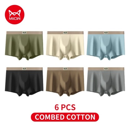 6Pcs Combed Cotton Winter Men Underwear 
