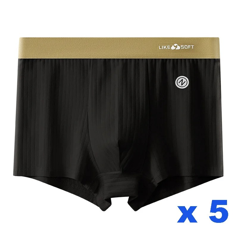 5 Pcs Men's Striped Boxer Shorts