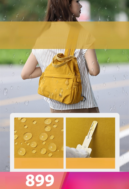 กระเป๋าคาดอกความจุใหญ่สไตล์เกาหลี 🌧️ วัสดุไนลอนนุ่มคุณภาพสูง กันน้ำและทนทานต่อการขีดข่วน 📏 พื้นที่จัดเก็บอเนกประสงค์ เก็บของได้ง่าย