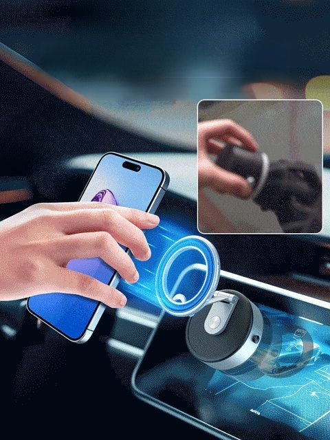 ที่ยึดโทรศัพท์ด้วยแม่เหล็กสุญญากาศ เมื่อคุณติดมันกับพื้นผิวเรียบๆ จะติดแน่นมาก ดึงยังไงก็ไม่หลุด