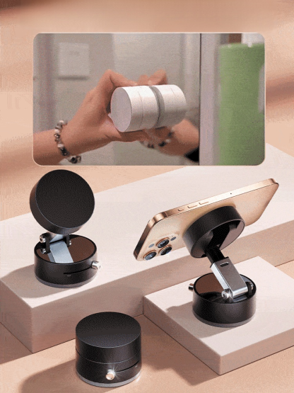 ที่ยึดโทรศัพท์ด้วยแม่เหล็กสุญญากาศ เมื่อคุณติดมันกับพื้นผิวเรียบๆ จะติดแน่นมาก ดึงยังไงก็ไม่หลุด