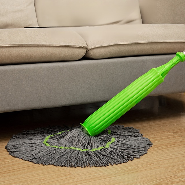 ระบายน้ำภายใน1วินาที ไม้ถูพื้นเส้นใยไม้ไผ่แบบบิดน้ำเองหมุนได้ 