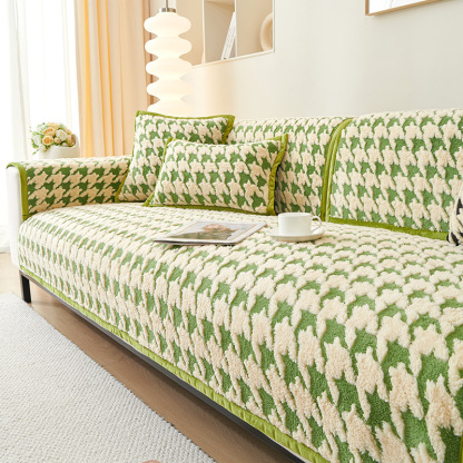 ผ้าปูโซฟาบุขนลายฟันสุนัขกันลื่น