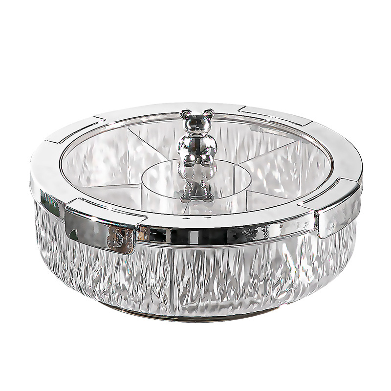 ถาดใส่ผลไม้อบแห้งหมุนได้พร้อมฝาปิดสำหรับใช้ในบ้าน