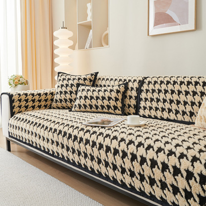 ผ้าปูโซฟาบุขนลายฟันสุนัขกันลื่น