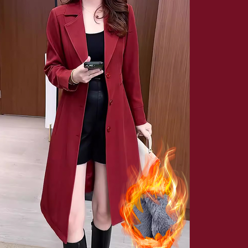 เสื้อโค้ทกันหนาวผู้หญิงแบบยาวปานกลาง