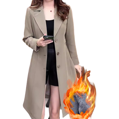 เสื้อโค้ทกันหนาวผู้หญิงแบบยาวปานกลาง