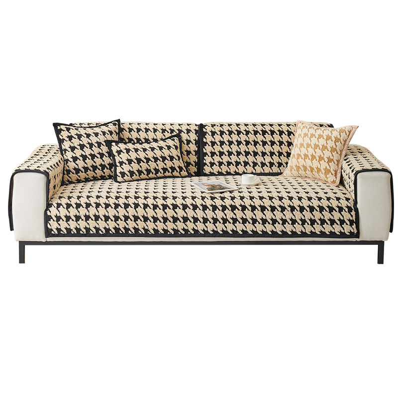 ผ้าปูโซฟาบุขนลายฟันสุนัขกันลื่น