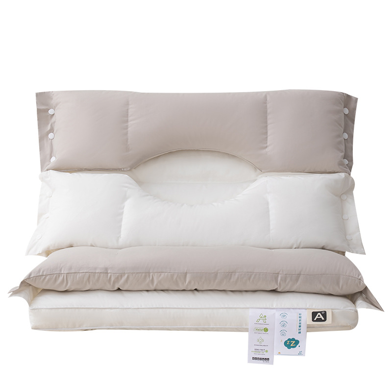 หมอนรองคอผ้าฝ้ายแยกส่วนนุ่มและแข็ง