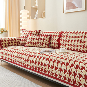 ผ้าปูโซฟาบุขนลายฟันสุนัขกันลื่น