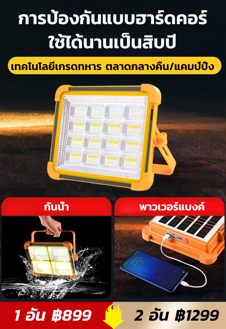 โคมไฟพลังงานแสงอาทิตย์แบบพกพา 16 ดวง 