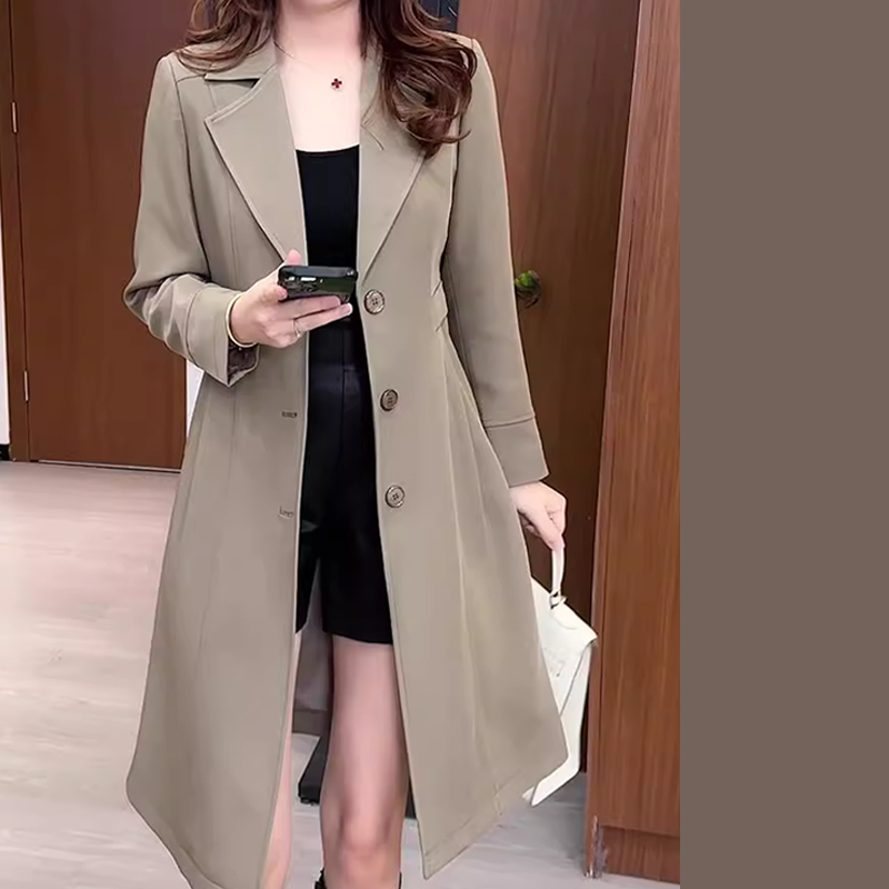 เสื้อโค้ทกันหนาวผู้หญิงแบบยาวปานกลาง