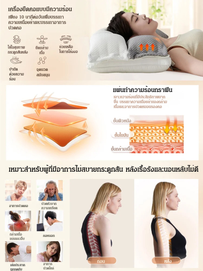 หมอนรองคอผ้าฝ้ายแยกส่วนนุ่มและแข็ง