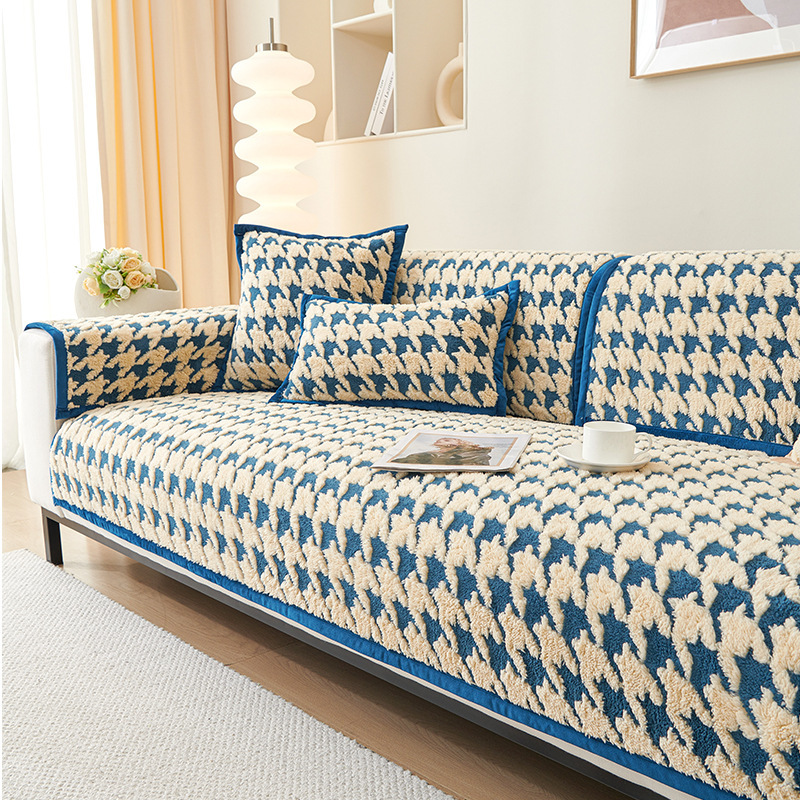 ผ้าปูโซฟาบุขนลายฟันสุนัขกันลื่น