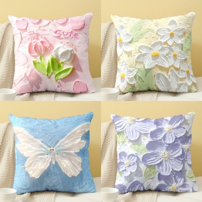 油畫風格抱枕方形枕