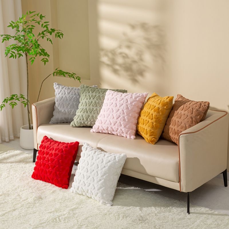 加厚毛絨愛心花紋抱枕