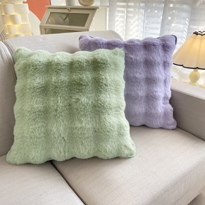 毛茸茸抱枕純色方形枕