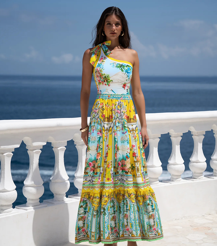 [Copy]Neckband Peony Print Swimsuit Set(s)