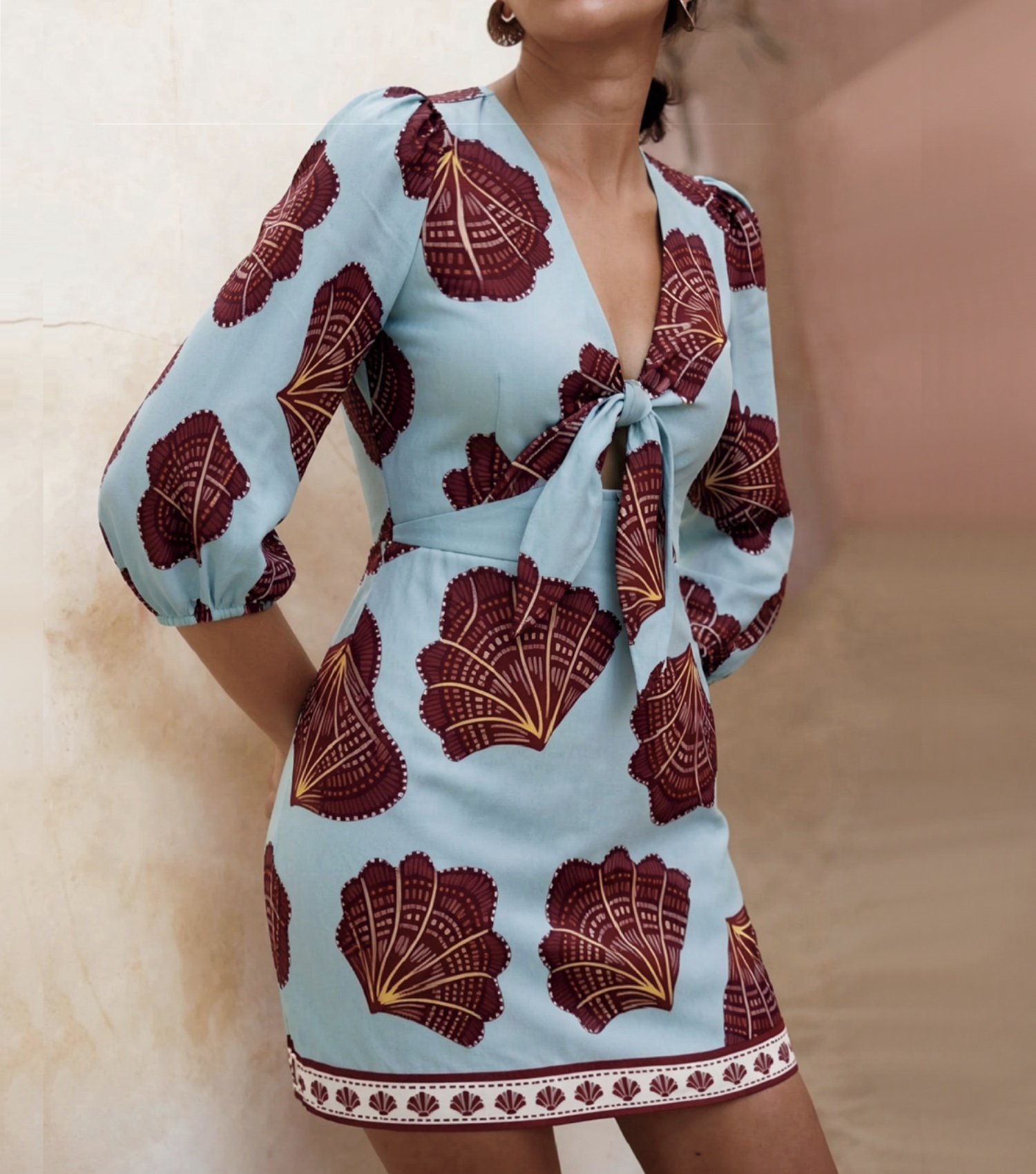 Shell Print Mini Dress