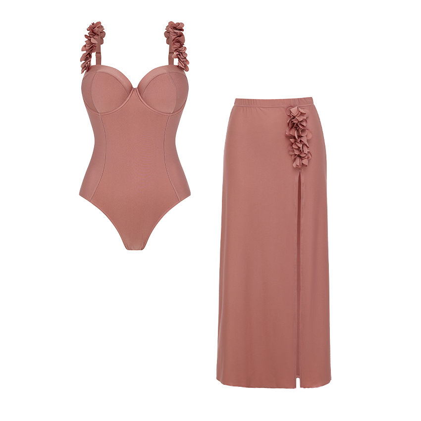Bandeau 3D Flower Swimsuit Set(s)