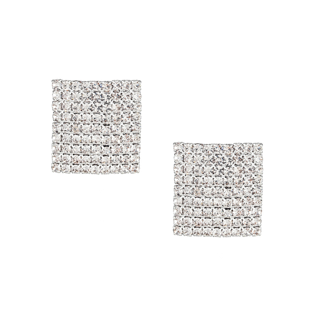 Square Rhinestone Stud Earrings
