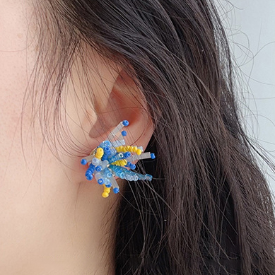 青春芭比粉花团耳钉女时尚小花簇显白穿搭甜妹氧气度假风花朵耳饰