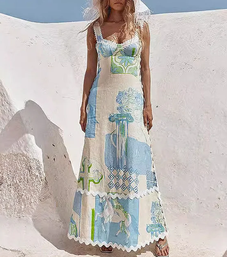 Bowknot Printed Dress