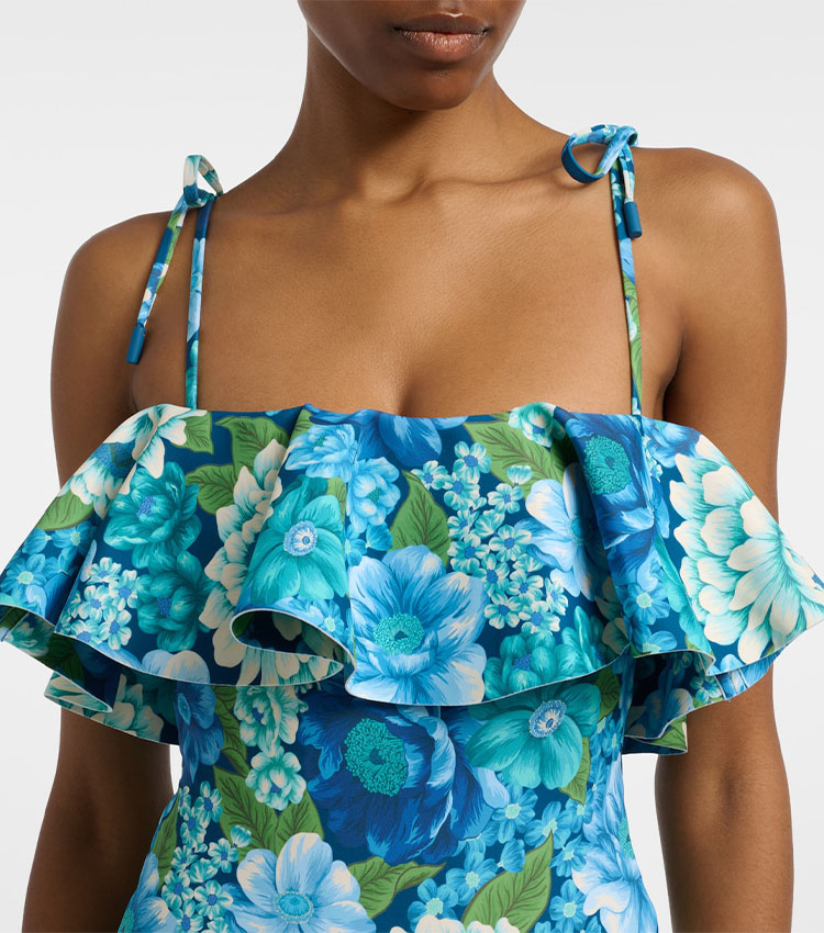 Bandeau Ruffle Printed Swimsuit Set(s)