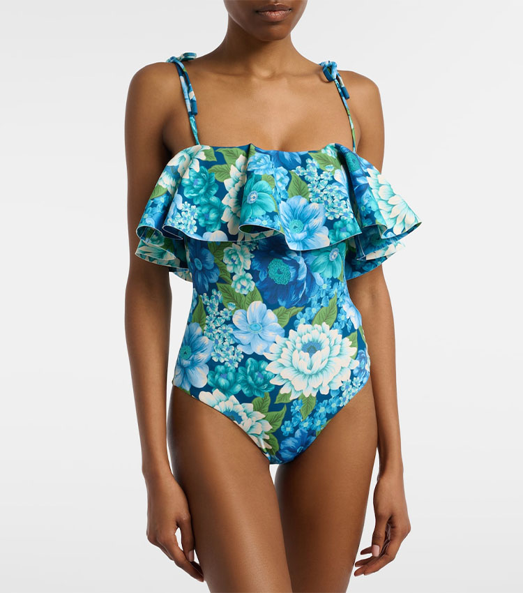 Bandeau Ruffle Printed Swimsuit Set(s)