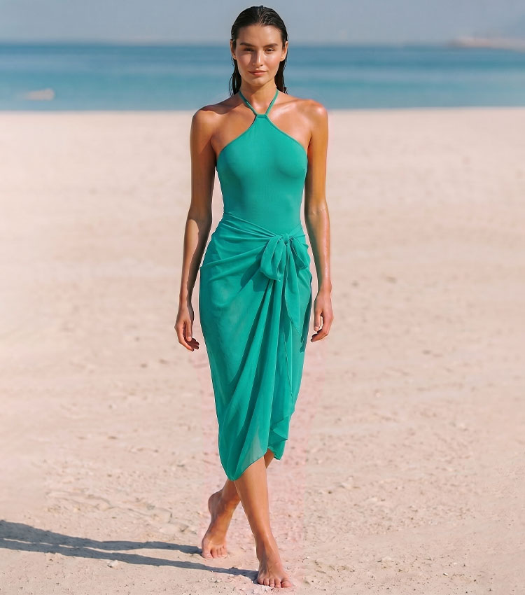 Halter Solid Color Swimsuit Set(s)
