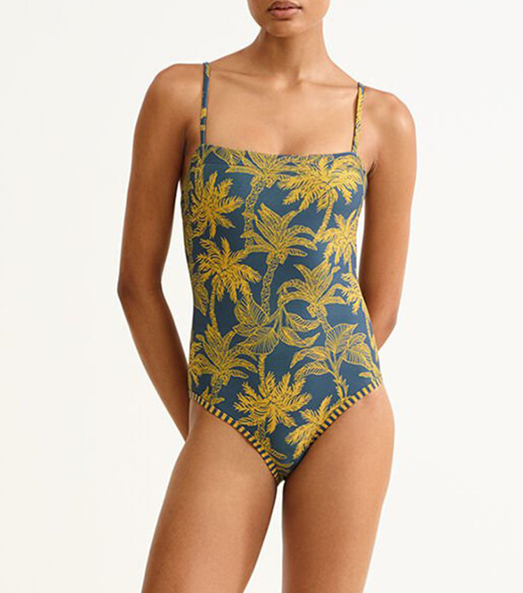 Bandeau Palm Print Swimsuit Set(s)