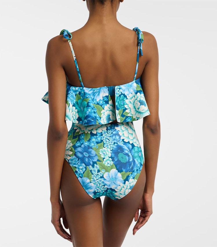 Bandeau Ruffle Printed Swimsuit Set(s)