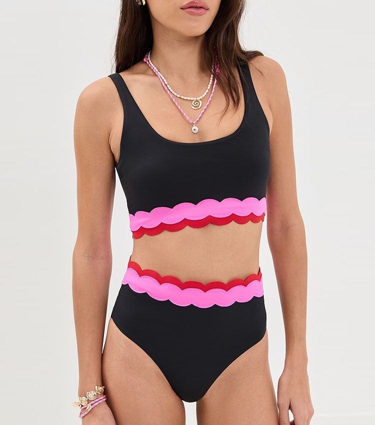Lace Color Block Swimsuit Set(s)