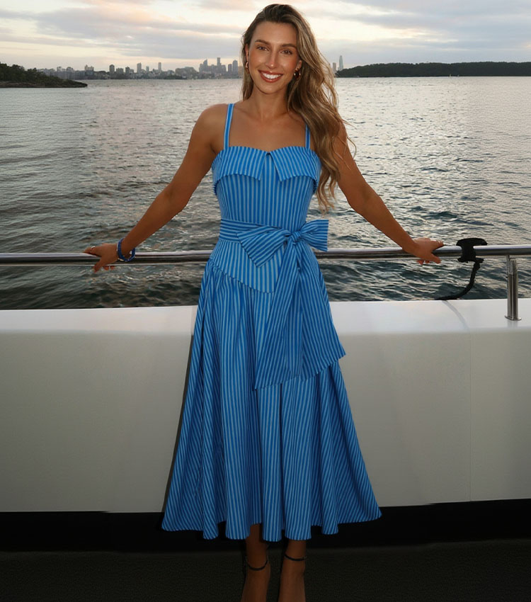 Bandeau Bowknot Decor Striped Print Swimsuit Set(s)