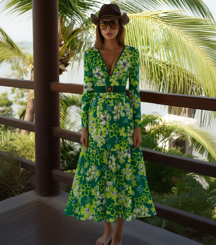 Long Sleeve Floral Printed Swimsuit Set(s)