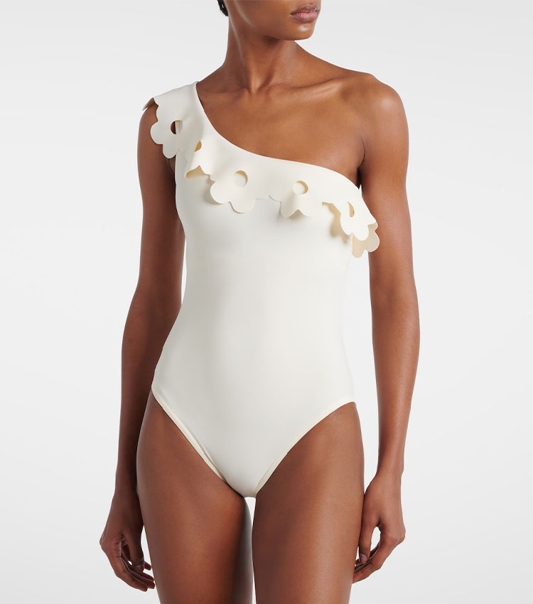 One Shoulder Solid Color Swimsuit Set(s)