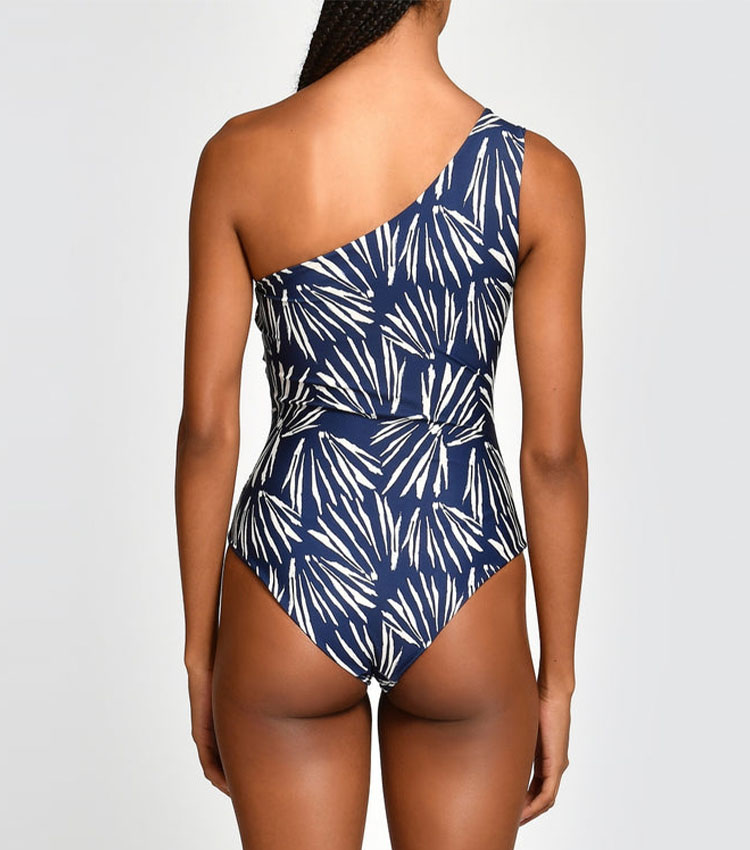 Oblique Shoulder Printed Swimsuit Set(s)