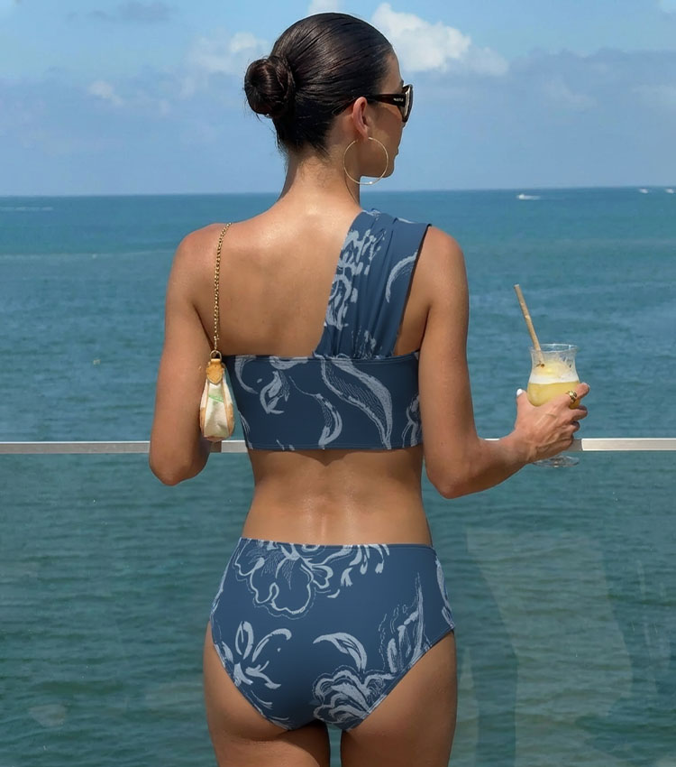 One Shoulder Printed Swimsuit Set(s)