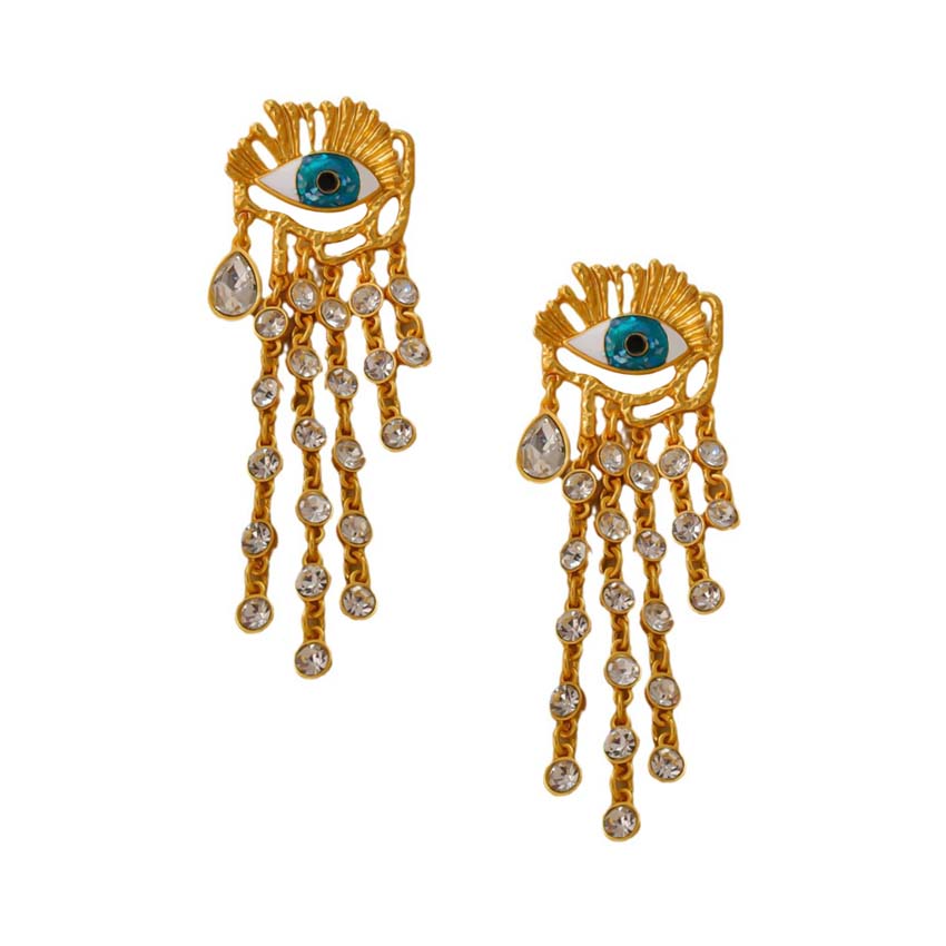 Evil Eye Tassel Earrings