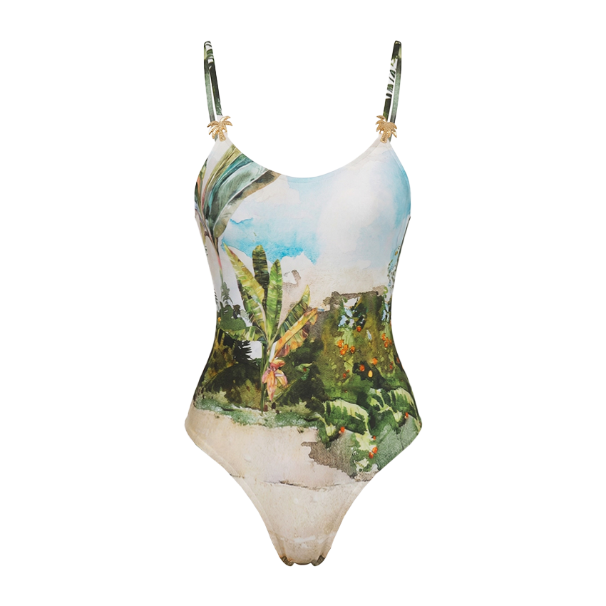 Beach Scenery Print Swimsuit set(s)