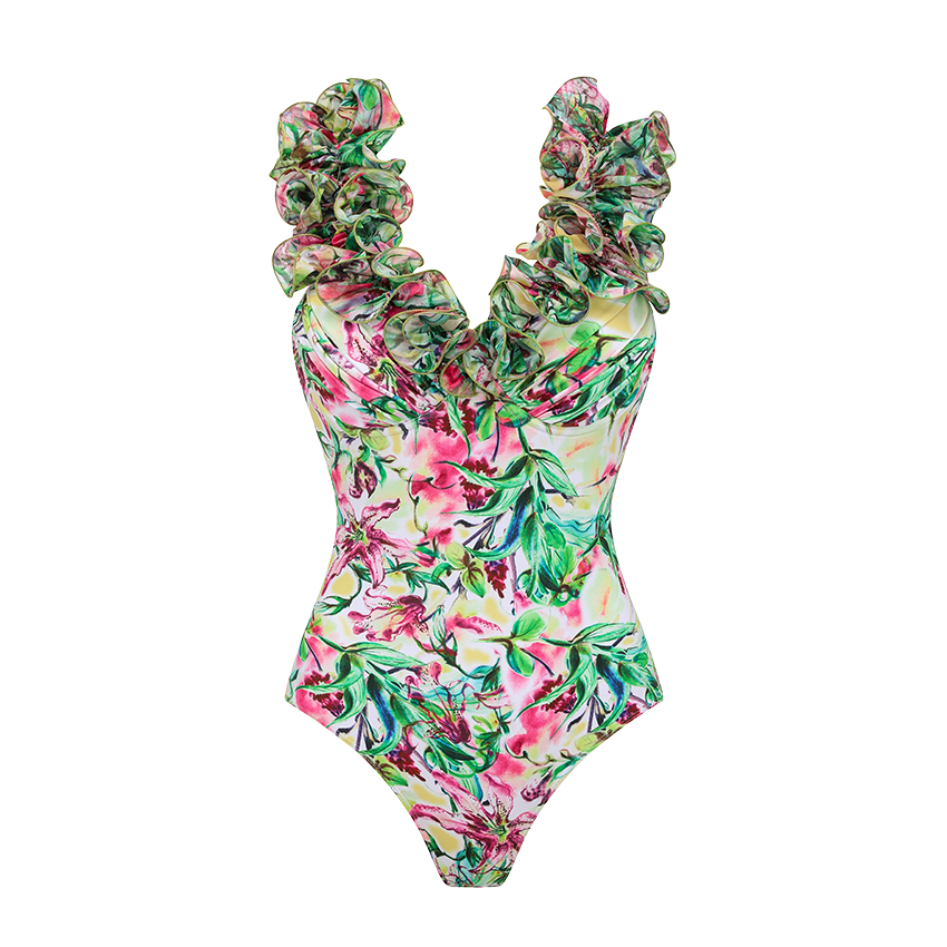 Underwire Lily Print Swimsuit Set(s)
