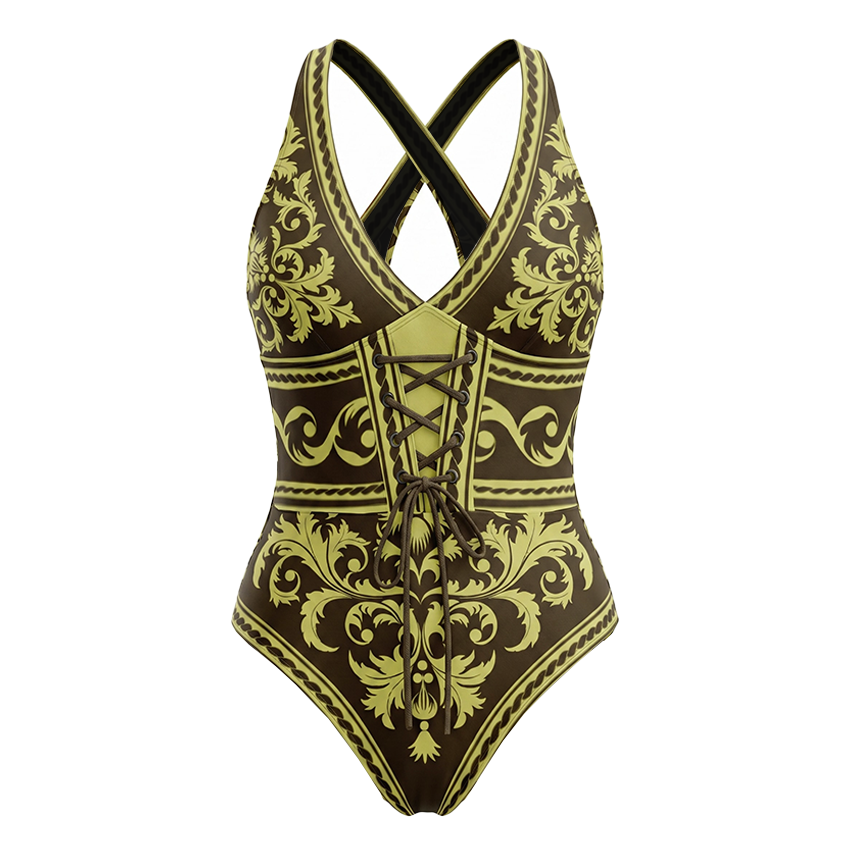 V-neck Drawstring Shaping Effect Swimsuit set(s)