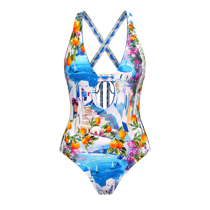 Reversible Landscape Print Swimsuit set(s)