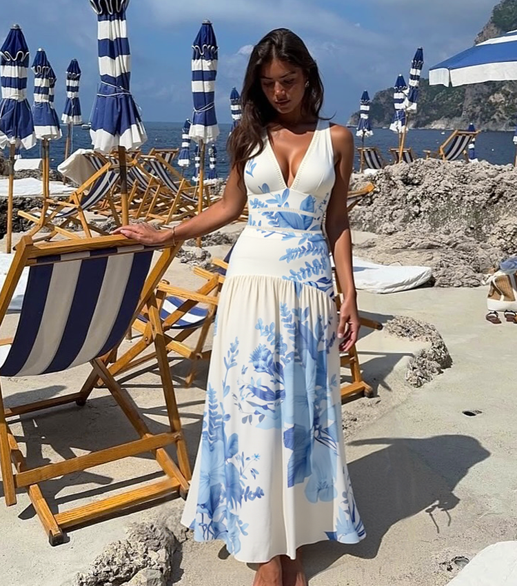 V Neck Blossom Print Swimsuit Set(s)