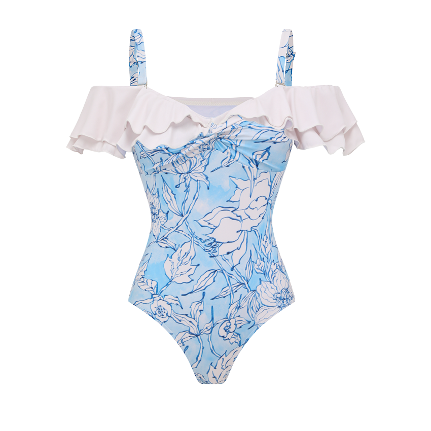 Off-shoulder Knot Decoration Swimsuit Set(s)