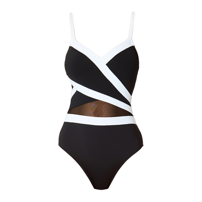 Black and White Color Blocking Swimsuit Set(s)