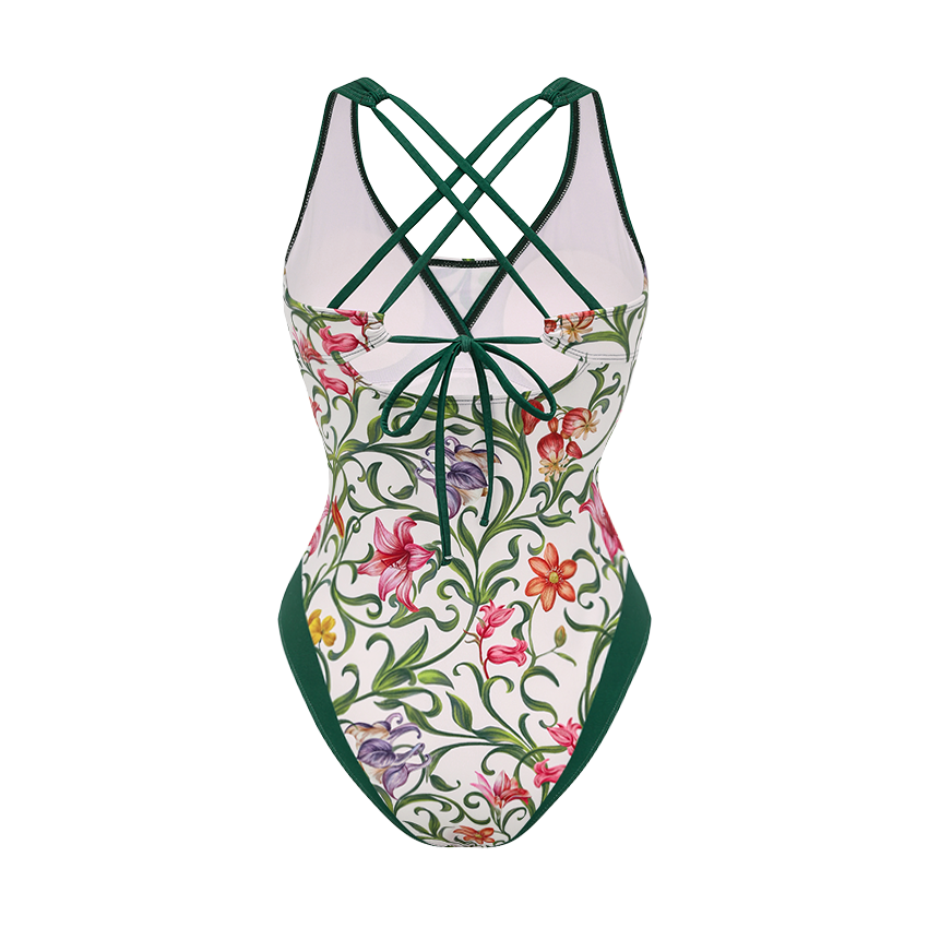 V Neck Printed Swimsuit Set(s)