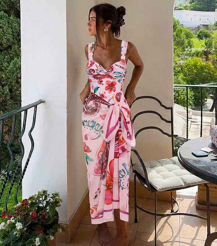 Multiple Ways to Style Pink Paisley Print Swimsuit Set(s)